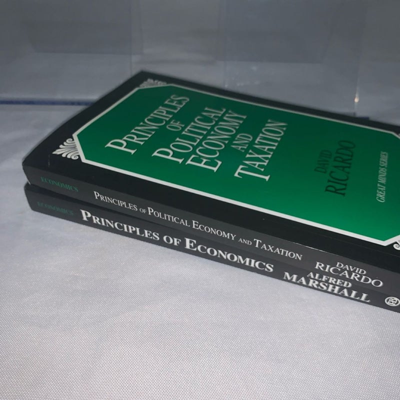 Lot Of 2 Principles of Economics by Marshall Alfred And David Ricardo Great Mind