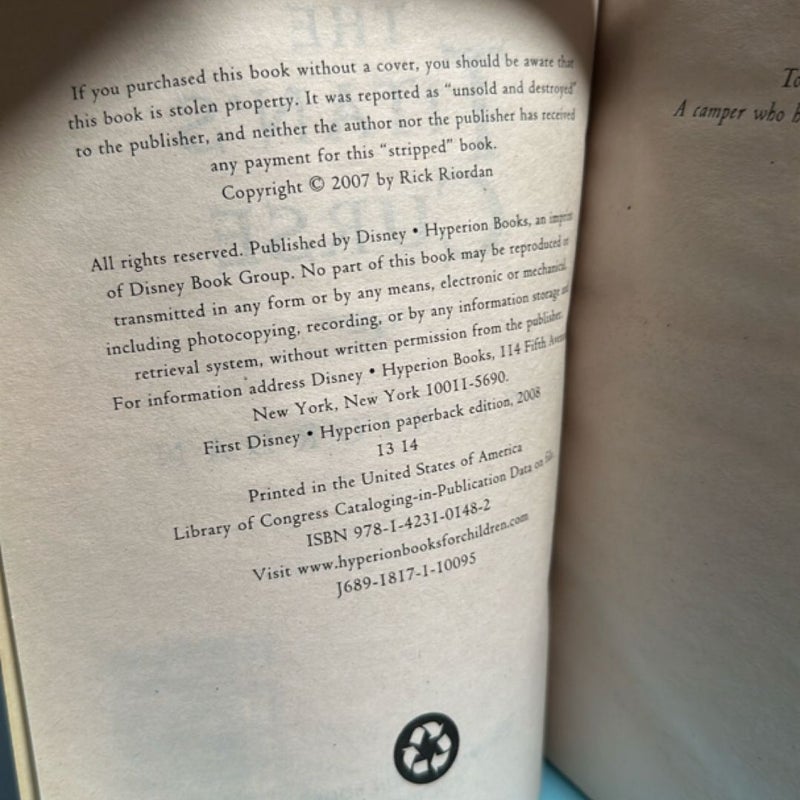 Percy Jackson and the Olympians Books 1-4. 1st / First Edition
