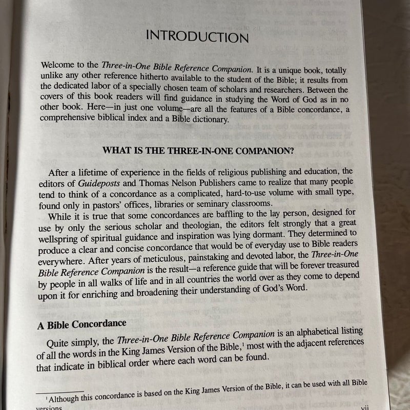 The Three-in-one Concise Bible Reference Companion Nelson's Concise Series