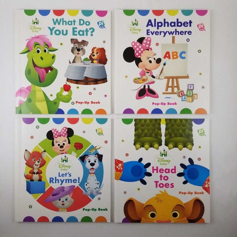 Disney Baby: Let's Read and Explore! 4 Pop-Up Books Book Bundle