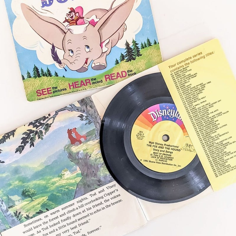 Vintage Walt Disney See Hear Read Bundle of 3 (RECORDS included)