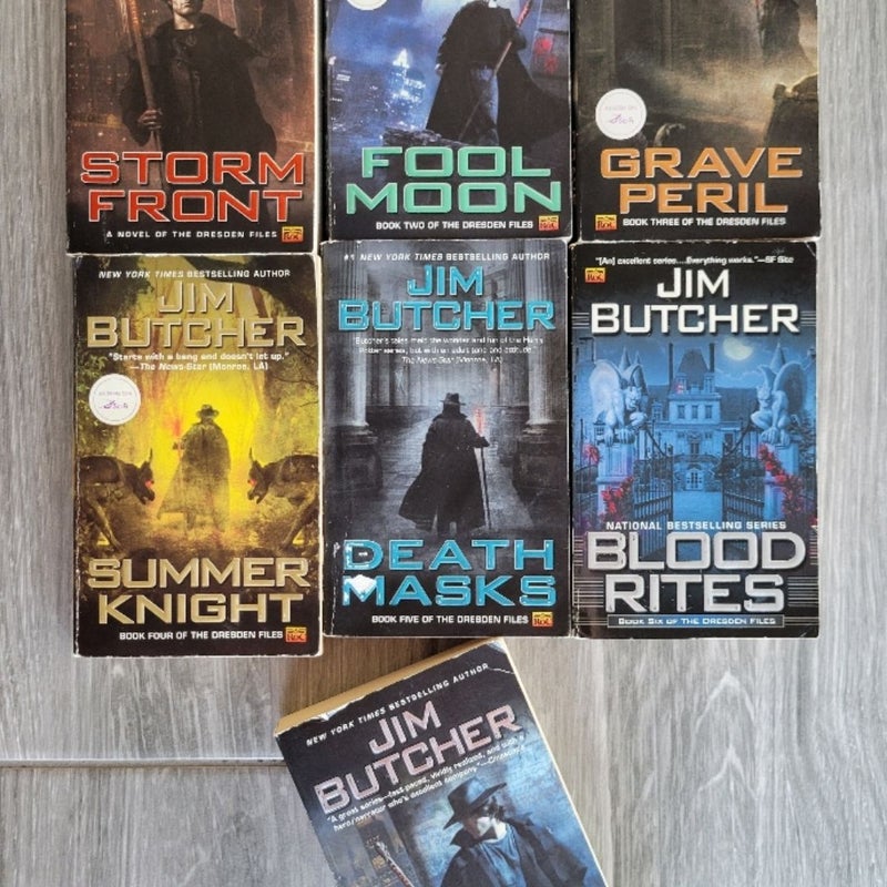 JIM BUTCHER DRESDEN FILES SERIES SET OF 7 PAPERBACK BOOKS #1 - 7 FIRST EDITION