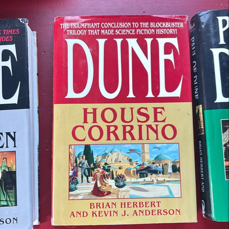 3 Hardcover Dune Books: House Corrino House Harkonnen Paul of Dune