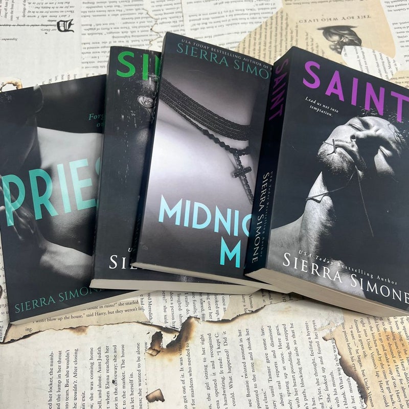 Priest Series by Sierra Simone paperback books indie edition Out of print covers