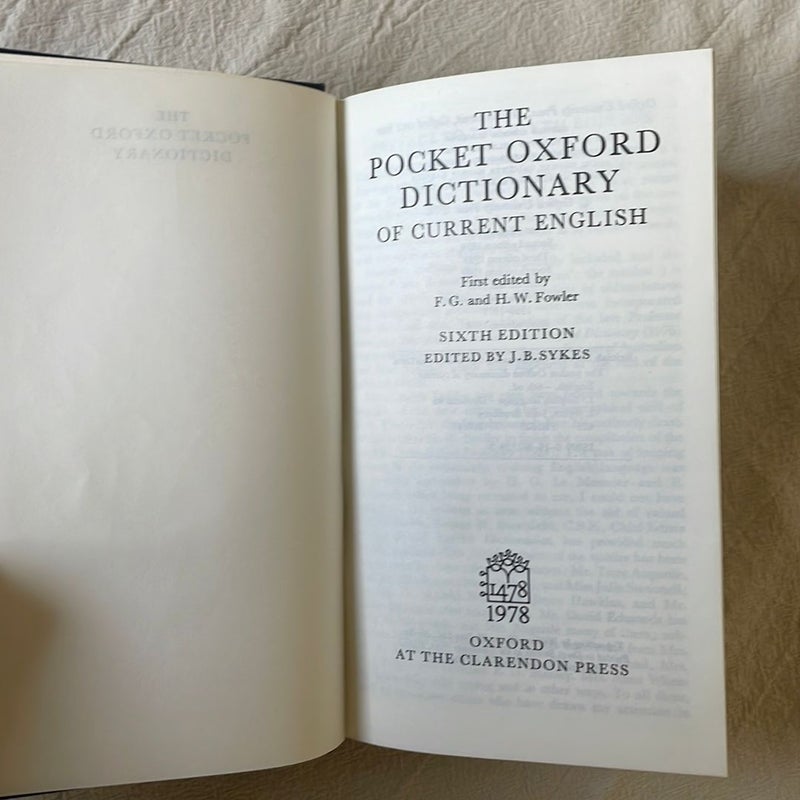 The Pocket Oxford Dictionary 6th edition 