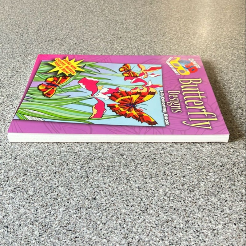 3-D Coloring Book - Butterfly Designs