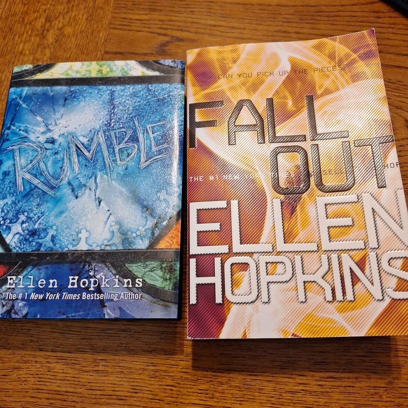 Rumble, Fall Out lot of two Ellen Hopkins books set of 2 books