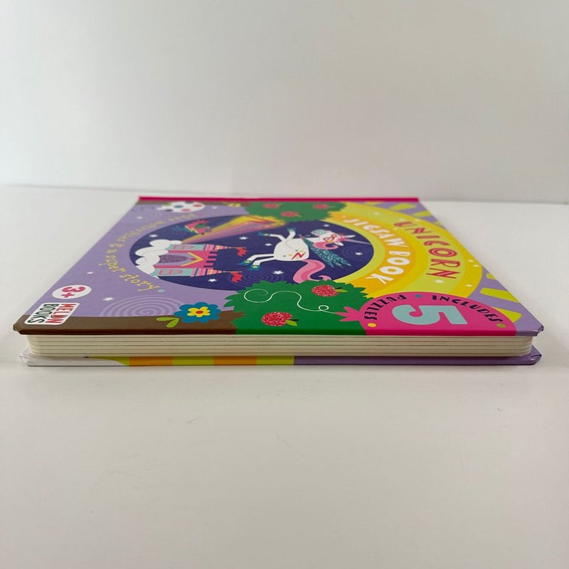 Unicorn Jigsaw Puzzle Book, 5 Puzzles and Story, NEW (Board Book)