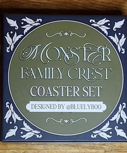 Only a Monster Fairyloot Monster Family Crest Coasters
