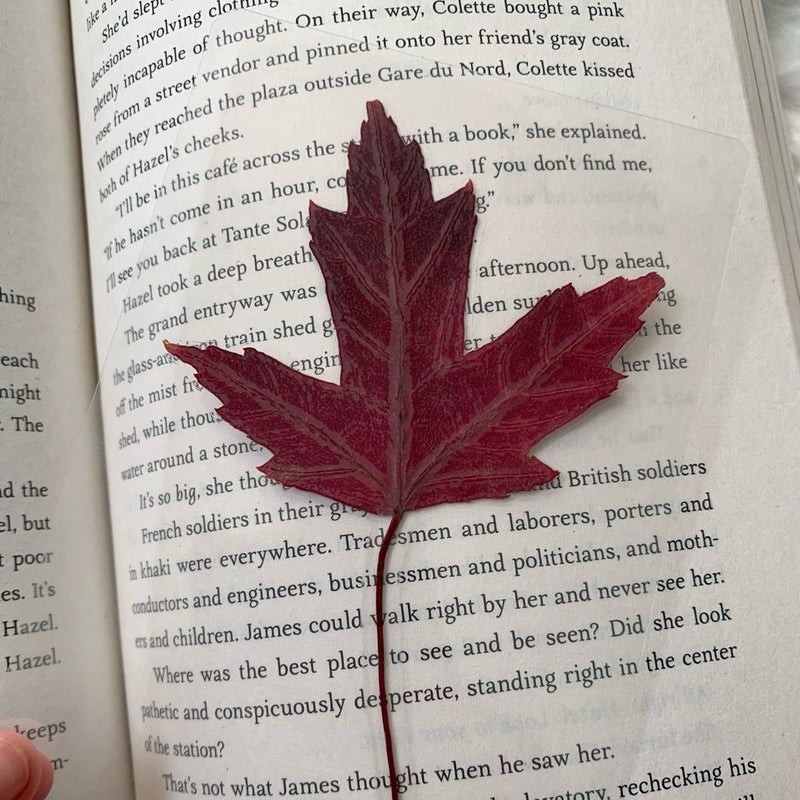 Handmade Real Pressed Red Leaf Bookmark