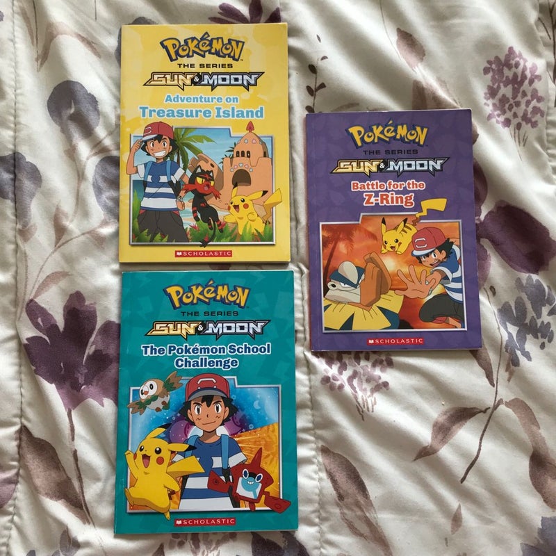 Pokémon Sun & Moon 3-Book Collection (Adventure on Treasure Island, Battle for the Z-Ring, & The Pokémon School Challenge)