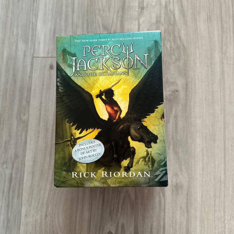 Percy Jackson and the Olympians 5 Book Paperback Boxed Set (new Covers W/poster)