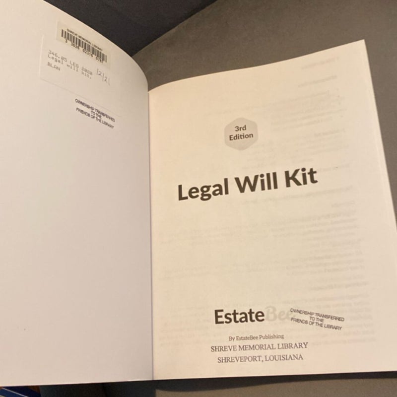 Legal Will Kit