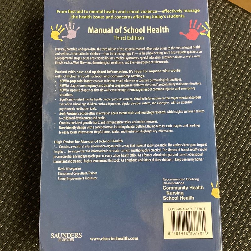 Manual Of School Health 