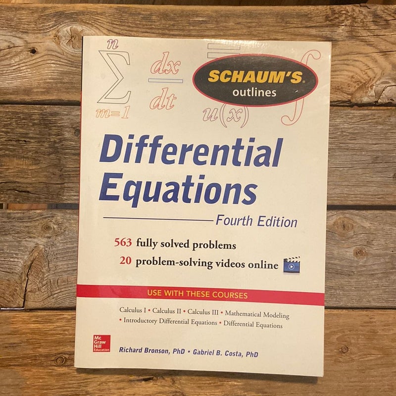 Schaum's Outline of Differential Equations, 4th Edition