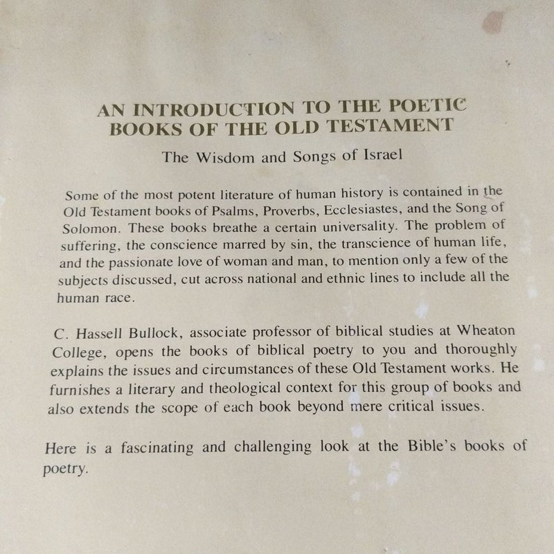 An Introduction to the Poetic Books of the Old Testament
