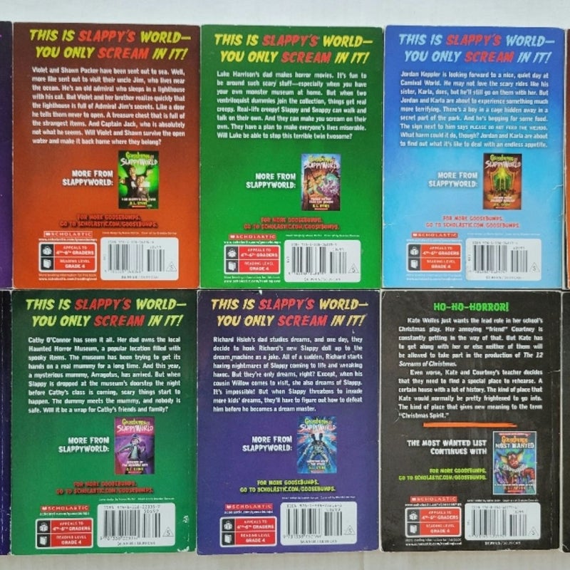 GOOSEBUMPS SLAPPYWORLD MOST WANTED BOOKS LOT OF 10 BY R.L. STINE 1ST EDITIONS