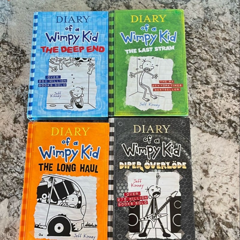 The Deep End (Diary of a Wimpy Kid Book 15) BUNDLE plus the Long Haul 9, Diaper Overlode 17 and The Last Straw 3