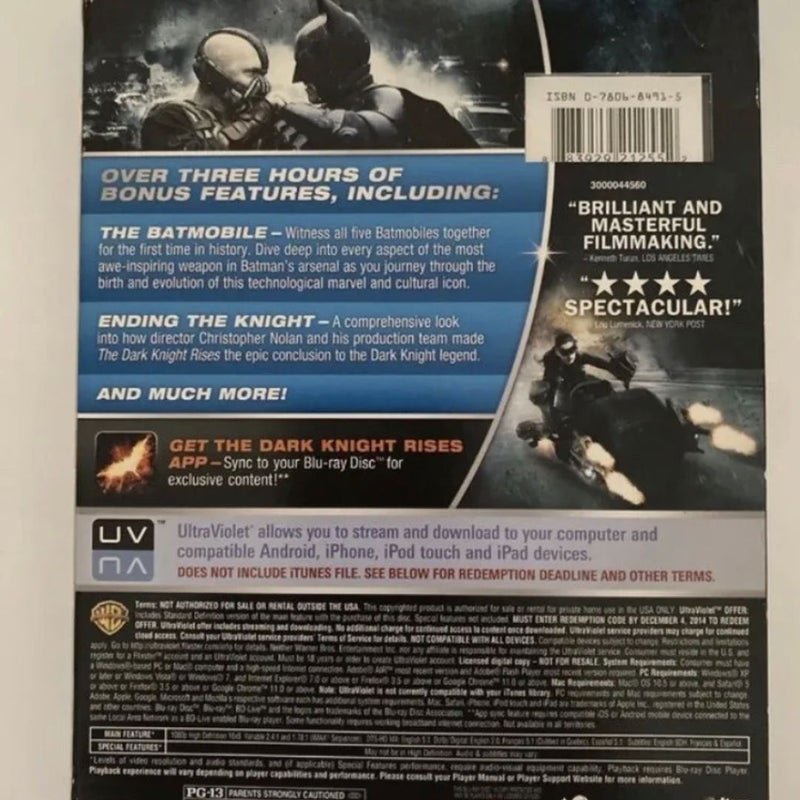 The Dark Knight Rises (Blu-ray/DVD Combo+UltraViolet Digital Copy) DVDs