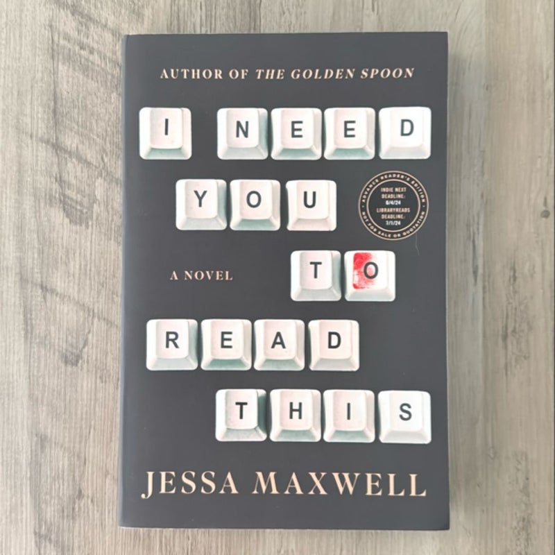 (ARC) I Need You to Read This by Jessa Maxwell