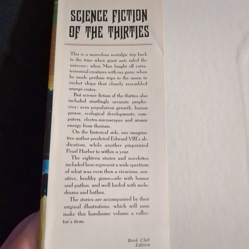 Science Fiction Of The 30's 1975 Book Club Edition 