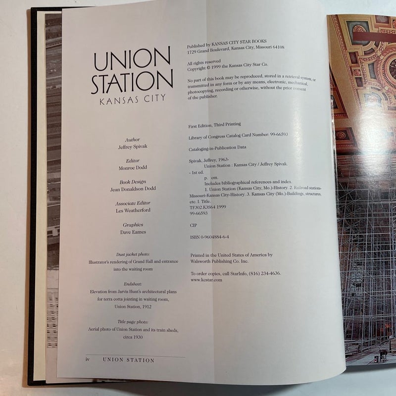 UNION STATION KANSAS CITY by Jeffrey Spivak HC Book with dust jacket
