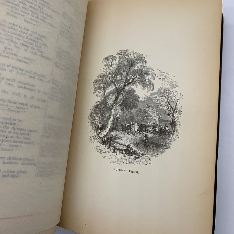 Antique 1883 Longfellow Poems Illustrated Houghton, Mifflin and Company 