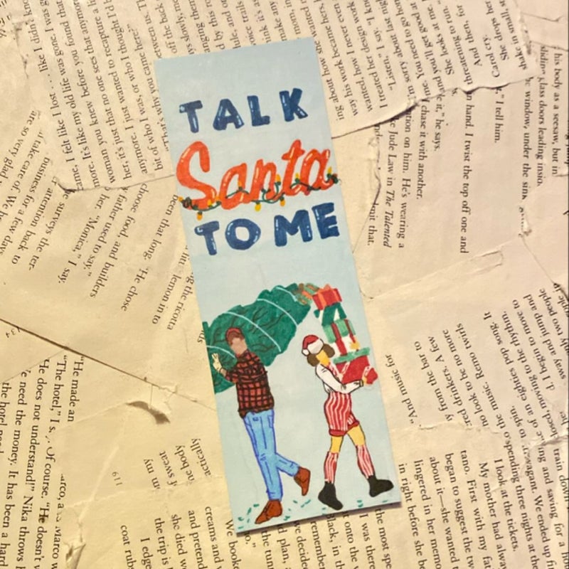 Talk Santa to Me +handmade bookmark