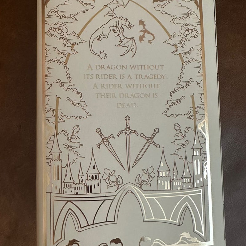 Fourth wing signed with special edition dust jacket and art print by Rebecca yarros , Hardcover