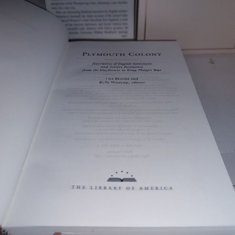 Plymouth Colony 1st Printing 2022 The Library of America w/Slipcase New