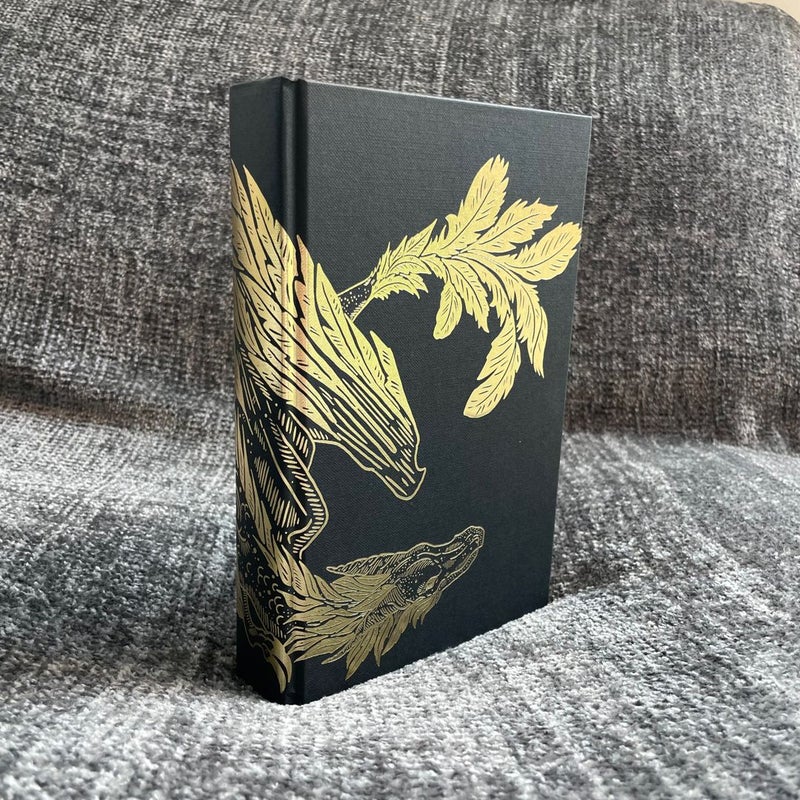 Fourth Wing Special Edition binding with sprayed edges and gold foiling