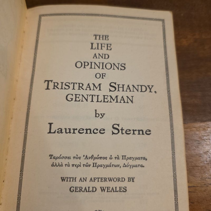 VINTAGE 1962 (Signet Classic) Tristram Shandy by Laurence Sterne [The Life and Opinions of Gentleman, Tristram Shandy]