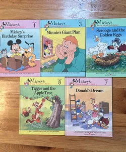 Lot of 5 Hardcover Disney Books for Children from Mickey’s Young Readers Library 