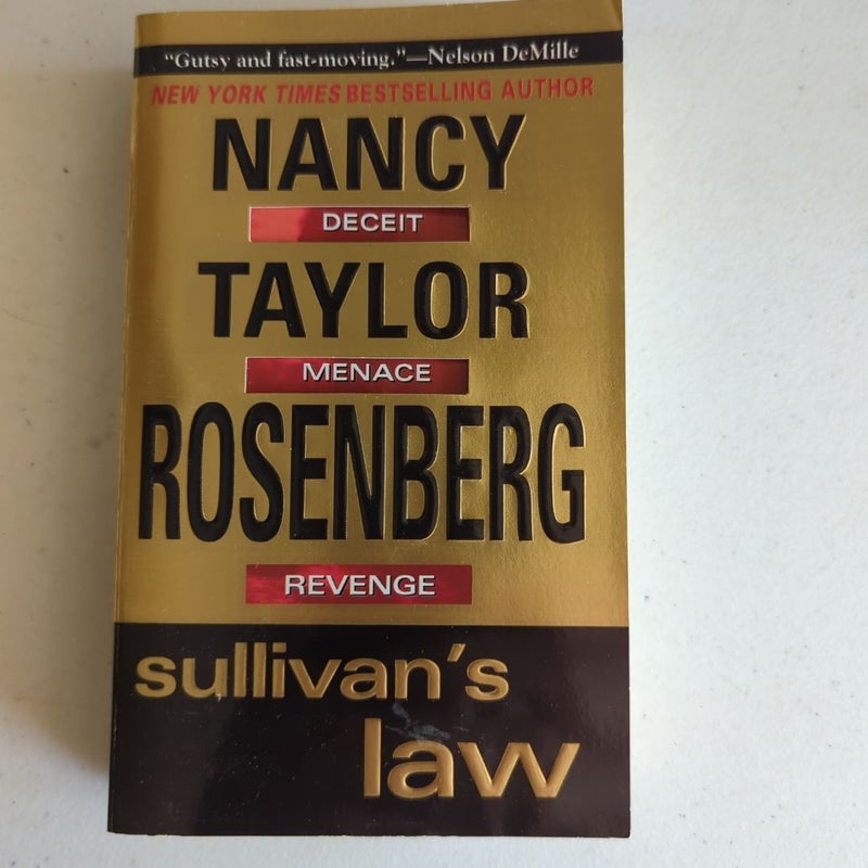 Nancy Taylor Rosenberg paperbacks X 3: Sullivan's Law, Evidence, and Justice 