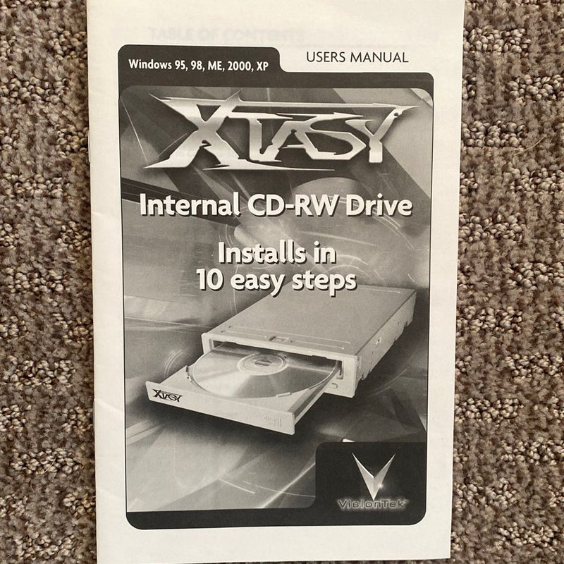 Xtasy Internal CD-RW Drive Users Manual
