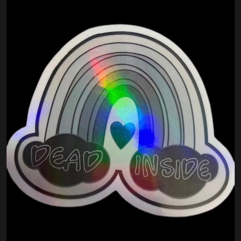 Dead Inside Black Rainbow Sticker 
