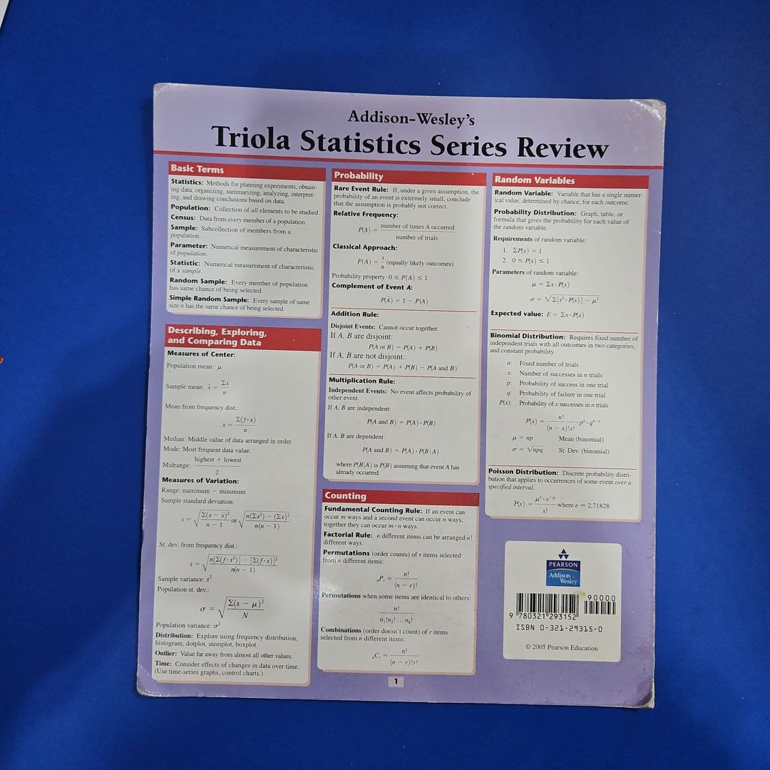 Triola Statistics Series Review by Mario F. Triola, Paperback | Pangobooks