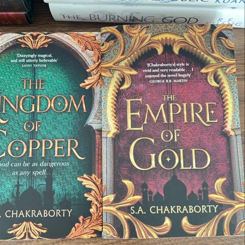 The Daevabad Trilogy. All three books, 1st book signed by S.A Chakraborty