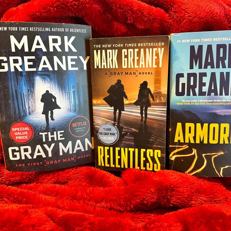 Armored, The Gray Man,  Relentless 3 paperbacks 