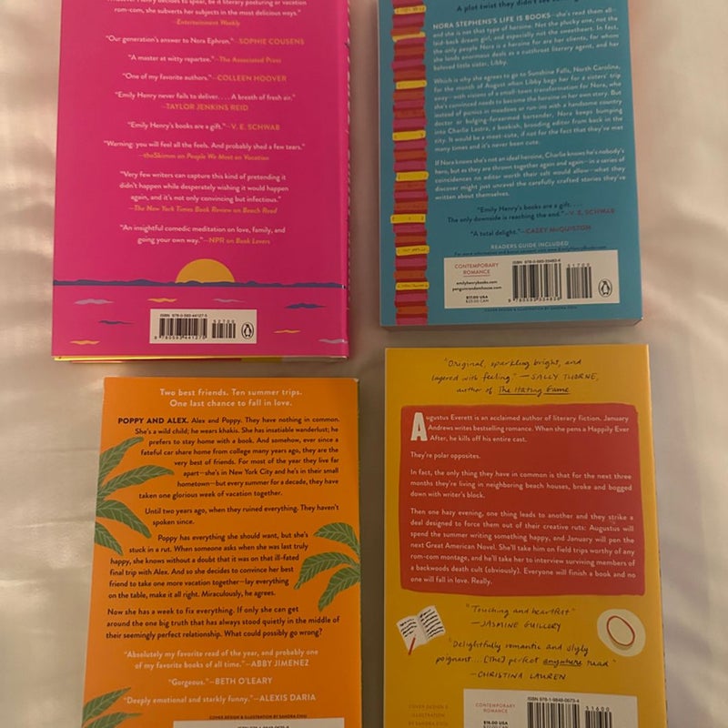 Emily Henry signed set beach read happy place book lovers people we meet on vacation 