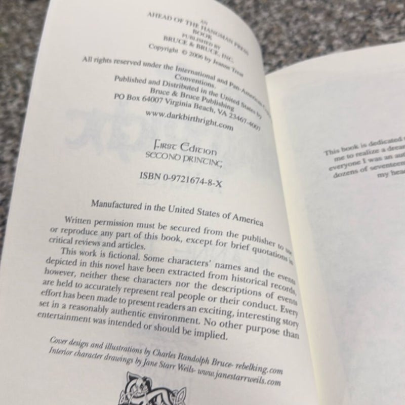 Dark Birthright signed by author First Edition