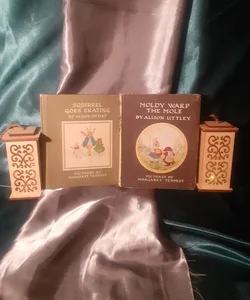 2 Vintage Alison Uttley UK Childrens books, Squirrel goes Skating, Moldy Warp the Mole