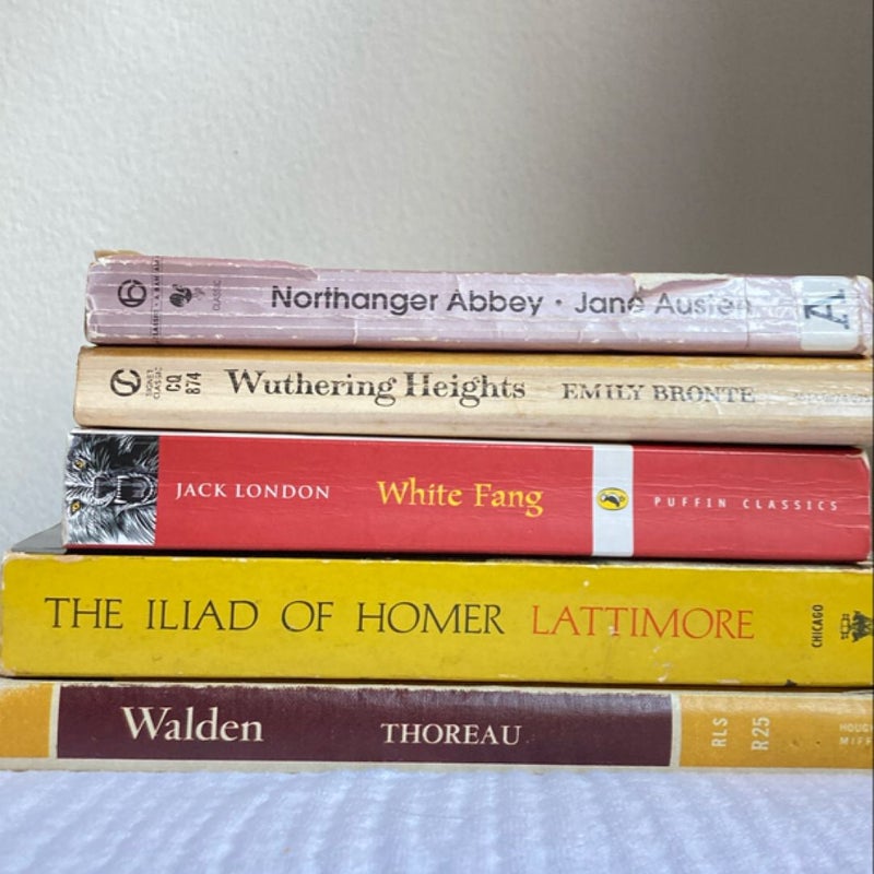 Classics bundle: Northanger Abbey, Wuthering Heights, White Fang, The Iliad, Walden