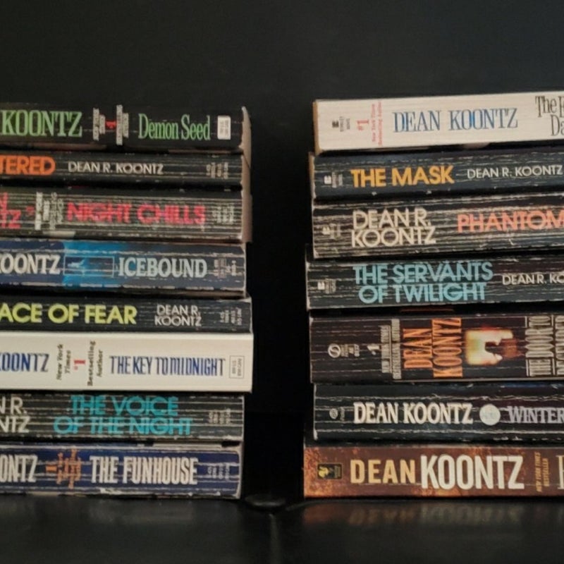 Lot of 15 Spine Tingling Suspense Novels by Dean Koontz