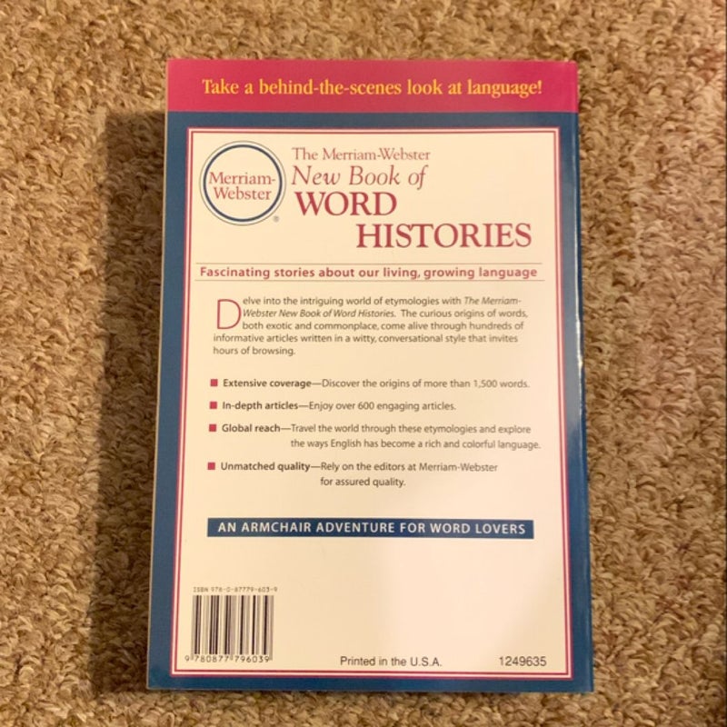 The Merriam-Webster New Book of Word Histories