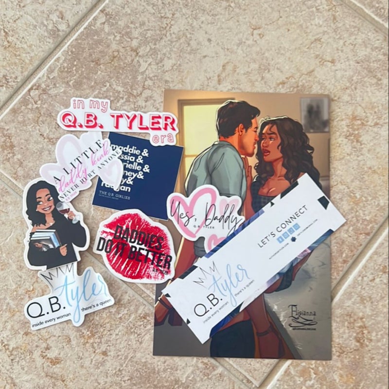 Q B Tyler stickers and artwork
