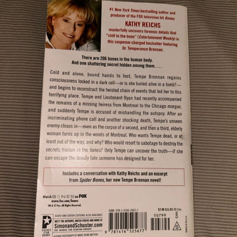 206 Bones Kathy Reichs paperback tv show forensic anthropologist Temperence Brennan 