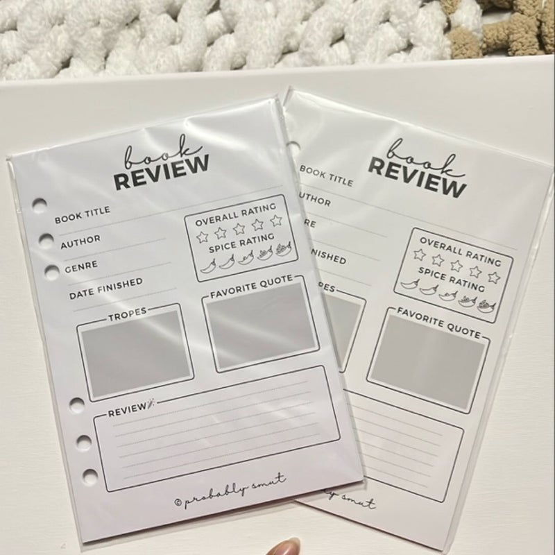 PS Book Review Sheets (x20) 