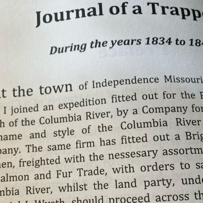 Journal of a Trapper