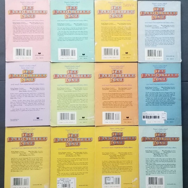 VINTAGE LOT 12 SCHOLASTIC ORIGINAL APPLE SERIES 1980s THE BABYSITTERS CLUB BOOKS